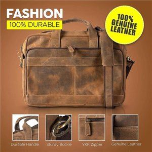 Leather briefcase 18 Inch Laptop Messenger Bags for Men and Women